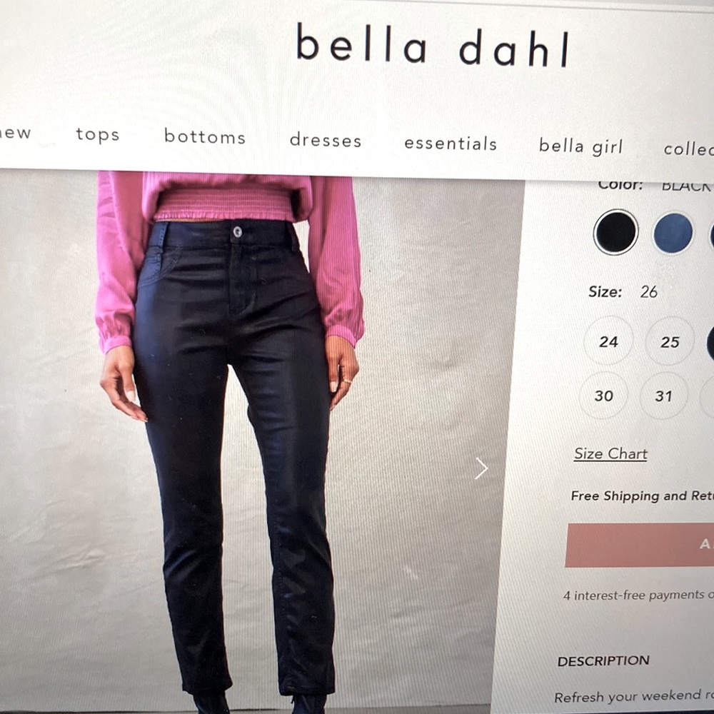 Lennon straight leg faux leather pants.